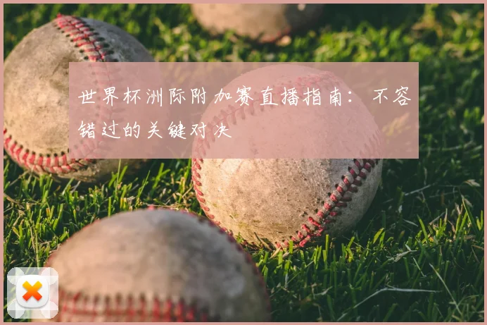 世界杯洲际附加赛直播指南：不容错过的关键对决
